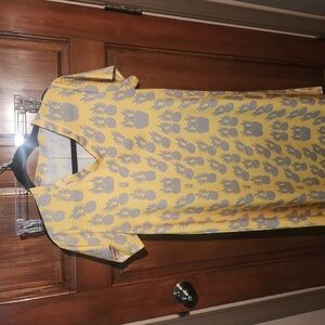 Yellow and Gray Pineapple Dress Summer Dress